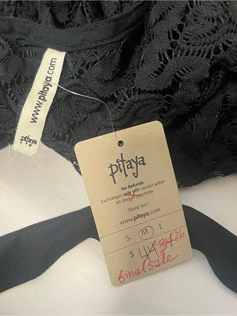Pitaya Black Lace V-Neck Tunic